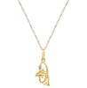 ESTATE .02CT ROUND CUT DIAMOND 14KT YELLOW GOLD 3D HAPPY DOLPHIN FUN PENDANT