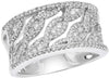 ESTATE WIDE .70CT DIAMOND 14KT WHITE GOLD 3D MULTI ROW INFINITY ANNIVERSARY RING