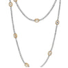 LARGE 10.99CT DIAMOND 18KT WHITE & YELLOW GOLD 3D ELONGATED COCKTAIL NECKLACE