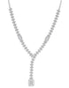 LARGE 2.97CT ROUND & BAGUETTE DIAMOND 18KT WHITE GOLD 3D LARIAT FUN NECKLACE