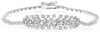 ESTATE 1.14CT DIAMOND 18KT WHITE GOLD 3D ROUND CLUSTER OVAL FUN TENNIS BRACELET