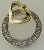 ESTATE .11CT DIAMOND 14KT 2 TONE GOLD 3D CIRCLE OF LIFE HEART FLOATING PENDANT