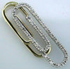ESTATE .20CT DIAMOND 14KT 2 TONE GOLD 3D CLASSIC PAPER CLIP FUN FLOATING PENDANT