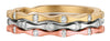 ESTATE .40CT DIAMOND 14KT TRI COLOR GOLD 3D BAMBOO FUN STACKABLE LOVE RING