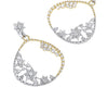 EXTRA LARGE 8.84CT DIAMOND 18KT 2 TONE GOLD CLUSTER TEAR DROP HANGING EARRINGS