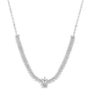 ESTATE LARGE 3.61CT DIAMOND 18KT WHITE GOLD 3D CLASSIC SNOWFLAKE FLOWER NECKLACE