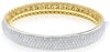 WIDE 4.11CT DIAMOND 18KT 2 TONE GOLD 3D MULTI ROW PAVE CLASSIC BANGLE BRACELET