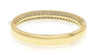 WIDE 4.11CT DIAMOND 18KT 2 TONE GOLD 3D MULTI ROW PAVE CLASSIC BANGLE BRACELET