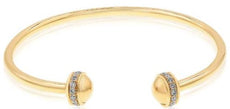 .70CT DIAMOND 18KT YELLOW GOLD CLASSIC DOUBLE DOME FUN FLEXIBLE BANGLE BRACELET