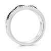 .56CT WHITE & BLACK DIAMOND 14KT WHITE GOLD ROPE SEMI ETERNITY ANNIVERSARY RING