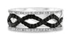 .56CT WHITE & BLACK DIAMOND 14KT WHITE GOLD ROPE SEMI ETERNITY ANNIVERSARY RING