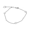 .34CT DIAMOND 14K WHITE GOLD 3D MULTI SHAPE HALO BY THE YARD HEART LOVE BRACELET