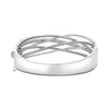 ESTATE LARGE 3.04CT DIAMOND 14K WHITE GOLD MULTI ROW CRISS CROSS BANGLE BRACELET