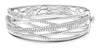 ESTATE LARGE 3.04CT DIAMOND 14K WHITE GOLD MULTI ROW CRISS CROSS BANGLE BRACELET