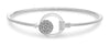 ESTATE .16CT DIAMOND 14KT WHITE GOLD 3D CLUSTER LOVE KNOT BUCKLE BANGLE BRACELET