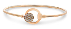 ESTATE .16CT DIAMOND 14KT ROSE GOLD 3D CLUSTER LOVE KNOT BUCKLE BANGLE BRACELET