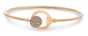 ESTATE .16CT DIAMOND 14KT ROSE GOLD 3D CLUSTER LOVE KNOT BUCKLE BANGLE BRACELET