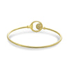 ESTATE .16CT DIAMOND 14K YELLOW GOLD 3D CLUSTER LOVE KNOT BUCKLE BANGLE BRACELET