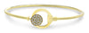 ESTATE .16CT DIAMOND 14K YELLOW GOLD 3D CLUSTER LOVE KNOT BUCKLE BANGLE BRACELET