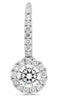 ESTATE .92CT DIAMOND 14KT WHITE GOLD 3D ROUND HALO LEVERBACK HANGING EARRINGS