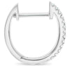 ESTATE .12CT DIAMOND 14KT WHITE GOLD 3D CLASSIC HOOP HANGING EARRINGS