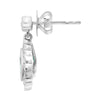 1.2CT DIAMOND & AAA EMERALD 18K WHITE GOLD PEAR SHAPE TEAR DROP HANGING EARRINGS