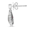 1.24CT DIAMOND & AAA RUBY 18KT WHITE GOLD PEAR SHAPE TEAR DROP HANGING EARRINGS
