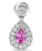 1.36CT DIAMOND & AAA PINK SAPPHIRE 18KT WHITE GOLD PEAR SHAPE HANGING EARRINGS