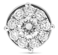 ESTATE .40CT DIAMOND 14KT WHITE GOLD 3D FLOWER CLASSIC ROUND STUD EARRINGS