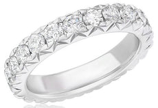 ESTATE 1.98CT DIAMOND 14KT WHITE GOLD 3D ROUND ETERNITY WEDDING ANNIVERSARY RING