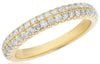 .51CT DIAMOND 14K YELLOW GOLD ROUND CLASSIC 2 ROW SEMI ETERNITY ANNIVERSARY RING