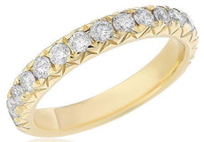 .74CT DIAMOND 14KT YELLOW GOLD 3D ROUND SEMI ETERNITY WEDDING ANNIVERSARY RING
