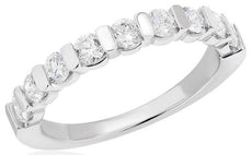 .77CT DIAMOND 14KT WHITE GOLD 3D CLASSIC CHANNEL SEMI ETERNITY ANNIVERSARY RING