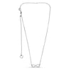 ESTATE .15CT DIAMOND 14KT WHITE GOLD CLASSIC INFINITY SIDEWAY FIGURE 8 NECKLACE