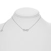ESTATE .15CT DIAMOND 14KT WHITE GOLD CLASSIC INFINITY SIDEWAY FIGURE 8 NECKLACE