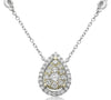 .33CT DIAMOND 14KT 2 TONE GOLD 3D CLUSTER TEAR DROP BY THE YARD LOVE NECKLACE
