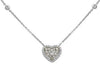 ESTATE .35CT DIAMOND 14KT 2 TONE GOLD 3D DOUBLE HEART BY THE YARD NECKLACE