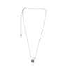 .43CT DIAMOND & AAA TSAVORITE 14KT WHITE GOLD 3 STONE HEART SHAPE LOVE NECKLACE