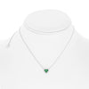 .43CT DIAMOND & AAA TSAVORITE 14KT WHITE GOLD 3 STONE HEART SHAPE LOVE NECKLACE