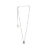 .73CT DIAMOND & AAA PINK SAPPHIRE 18K WHITE GOLD PEAR SHAPE DOUBLE HALO NECKLACE