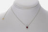 .63CT DIAMOND & AAA RUBY 18KT WHITE GOLD OVAL & ROUND DOUBLE HALO LOVE NECKLACE