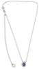 .68CT DIAMOND & AAA SAPPHIRE 18K WHITE GOLD 3D OVAL & ROUND DOUBLE HALO NECKLACE