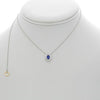 .68CT DIAMOND & AAA SAPPHIRE 18K WHITE GOLD 3D OVAL & ROUND DOUBLE HALO NECKLACE