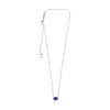 1.24CT DIAMOND & AAA SAPPHIRE 14KT WHITE GOLD 3D OVAL & ROUND HALO LOVE NECKLACE
