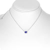1.24CT DIAMOND & AAA SAPPHIRE 14KT WHITE GOLD 3D OVAL & ROUND HALO LOVE NECKLACE