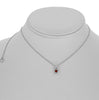.36CT DIAMOND & AAA RUBY 14KT WHITE GOLD ROUND TEAR DROP SOLITAIRE LOVE NECKLACE