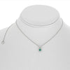 .32CT DIAMOND & AAA EMERALD 14KT WHITE GOLD ROUND TEAR DROP SOLITAIRE NECKLACE