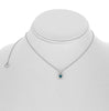 .33CT DIAMOND & AAA SAPPHIRE 14KT WHITE GOLD ROUND TEAR DROP SOLITAIRE NECKLACE
