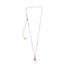 .72CT DIAMOND & AAA PINK SAPPHIRE 18KT WHITE GOLD 3D PEAR SHAPE FLOWER NECKLACE