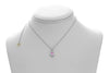 .72CT DIAMOND & AAA PINK SAPPHIRE 18KT WHITE GOLD 3D PEAR SHAPE FLOWER NECKLACE
